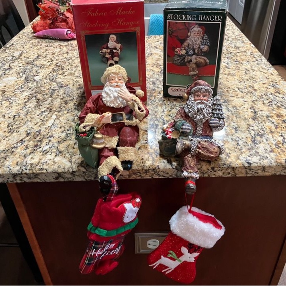 Vintage Santa Claus Stocking Holders